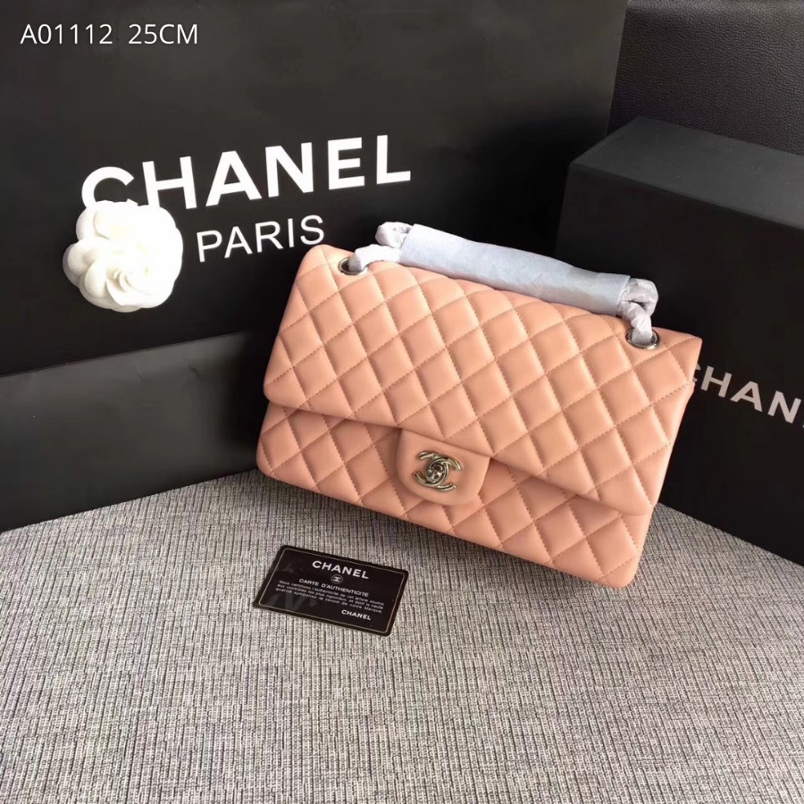 A01112, Chanel Classic Handbag & Cross Body Bag, LAMBSKIN, Original Quality