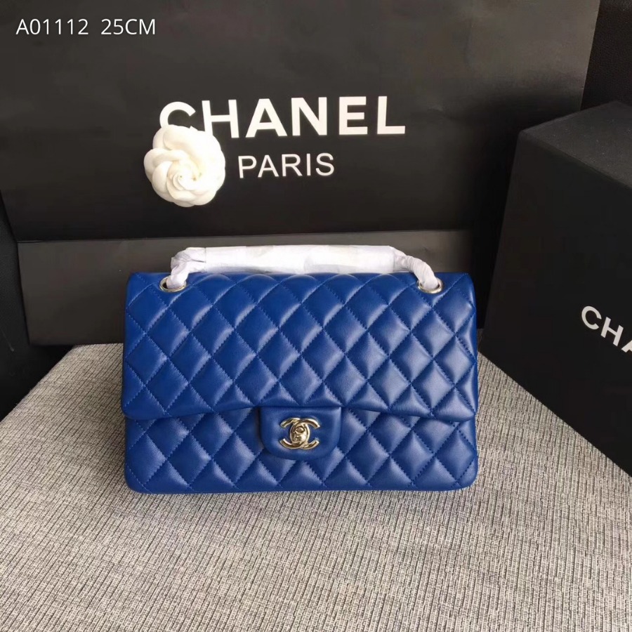 A01112, Chanel Classic Handbag & Cross Body Bag, LAMBSKIN, Original Quality
