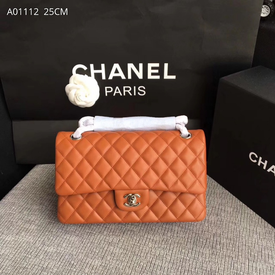 A01112, Chanel Classic Handbag & Cross Body Bag, LAMBSKIN, Original Quality