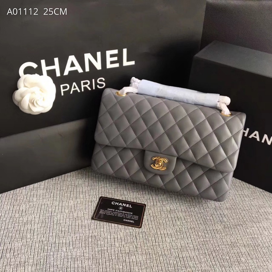 A01112, Chanel Classic Handbag & Cross Body Bag, LAMBSKIN, Original Quality