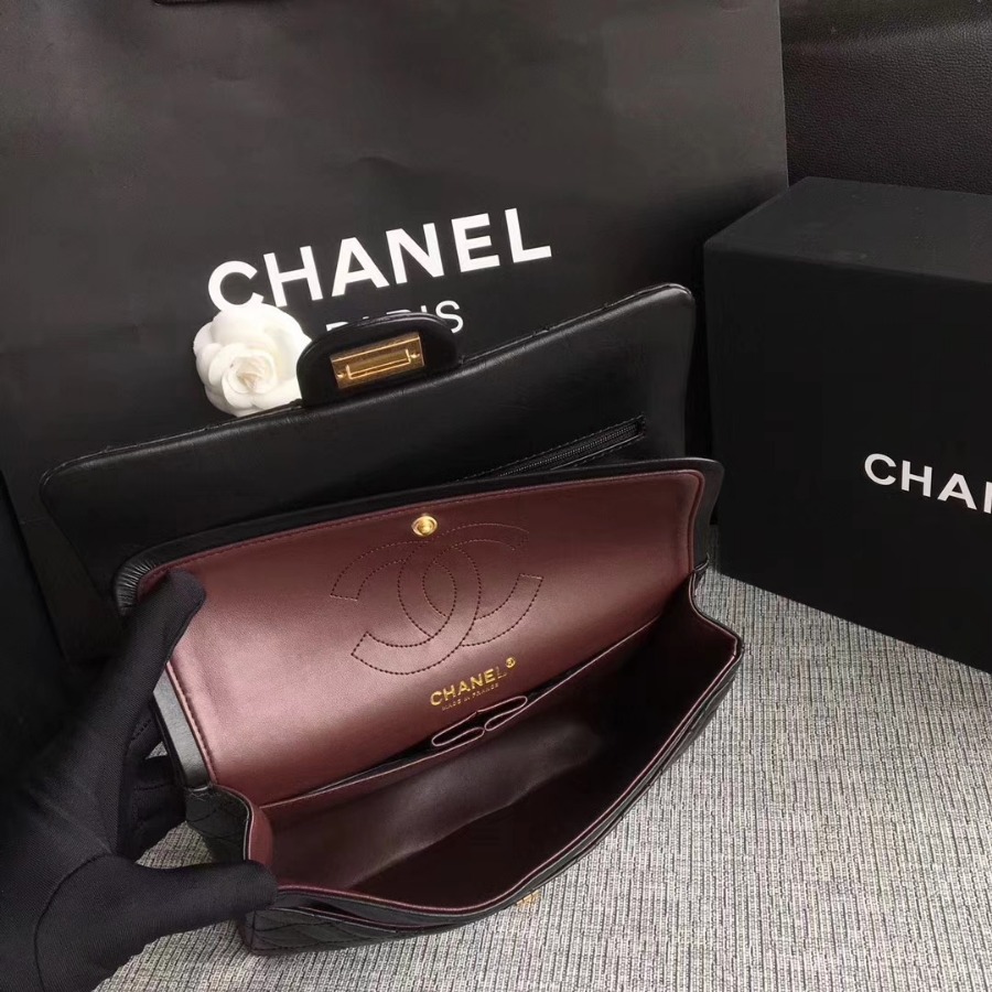 A37586, Chanel Classic Handbag & Cross Body Bag, AGED CALFSKIN, Original Quality