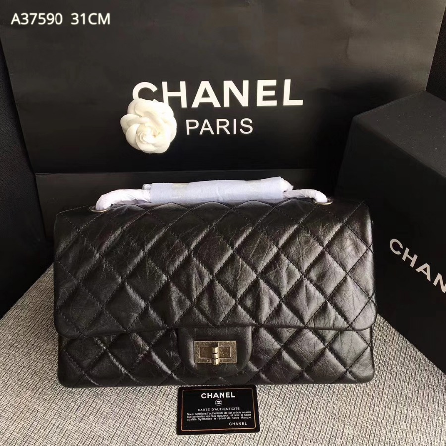 A37590, Chanel Classic Handbag & Cross Body Bag, AGED CALFSKIN, Original Quality