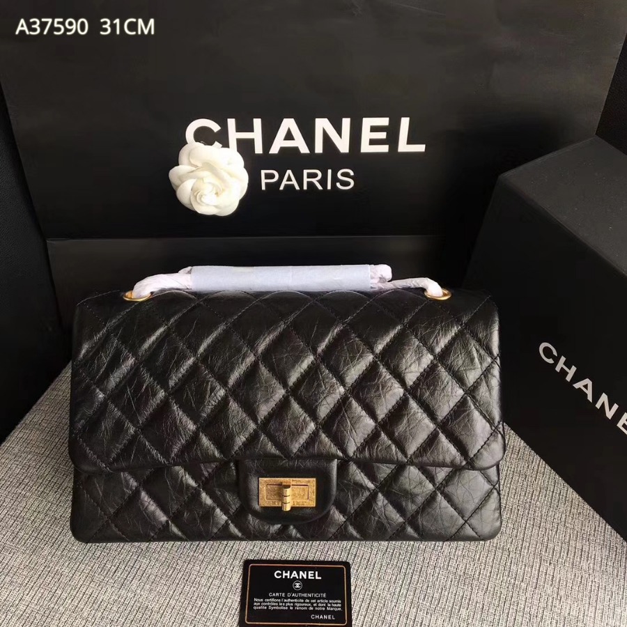 A37590, Chanel Classic Handbag & Cross Body Bag, AGED CALFSKIN, Original Quality