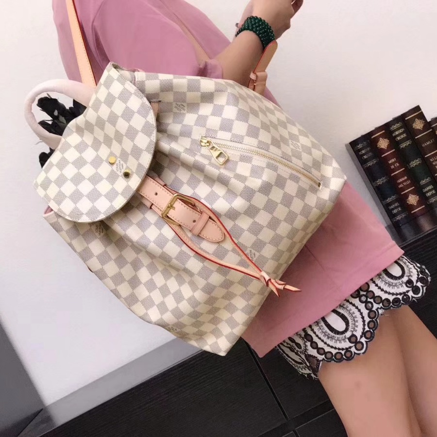 N41578, LOUIS VUITTON LV, SPERONE Damier Azur canvas Backpacks