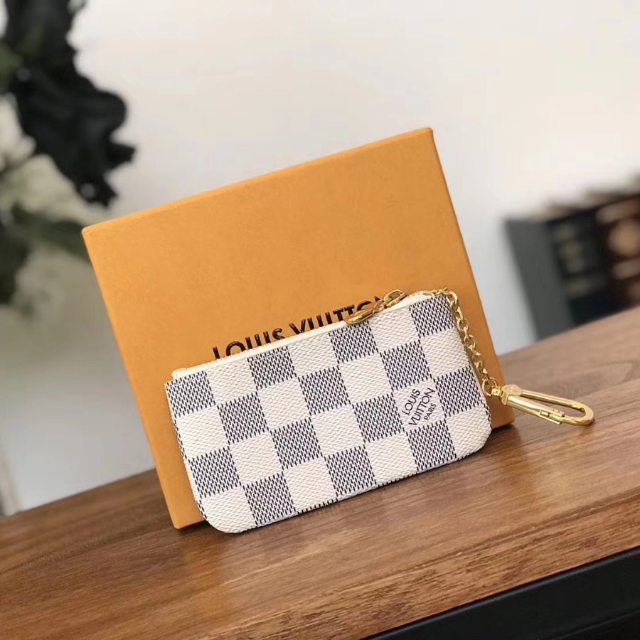 N62659, LOUIS VUITTON LV, KEY POUCH Damier Azur Canvas