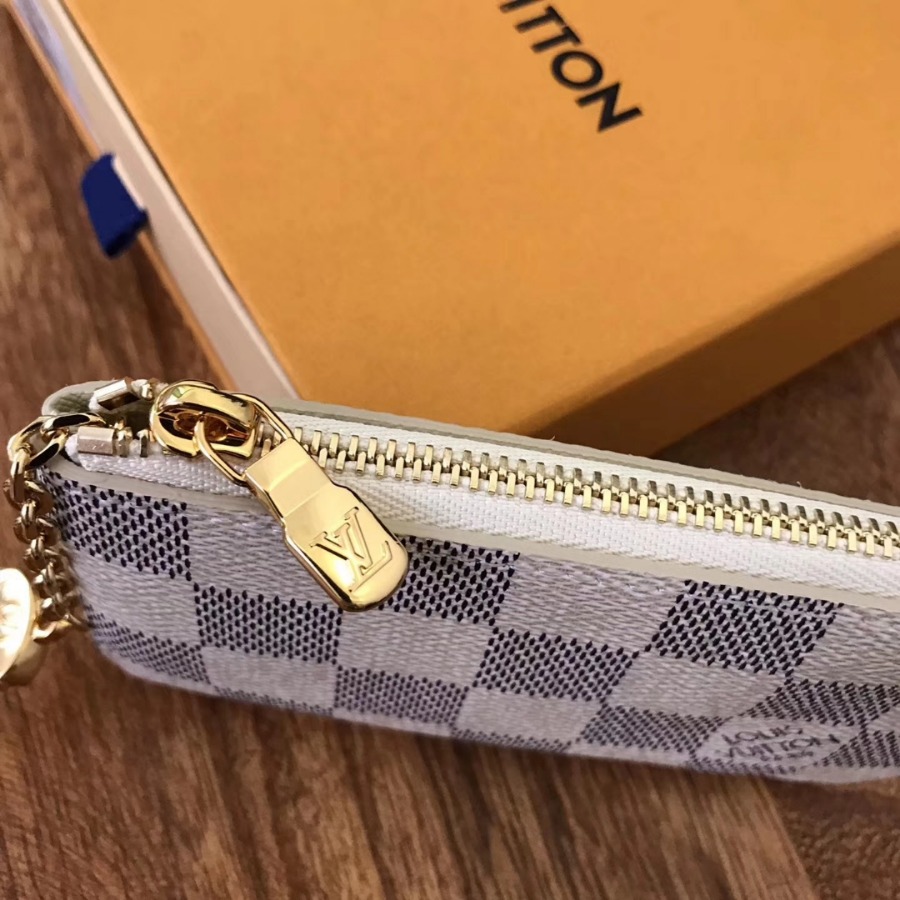 N62659, LOUIS VUITTON LV, KEY POUCH Damier Azur Canvas
