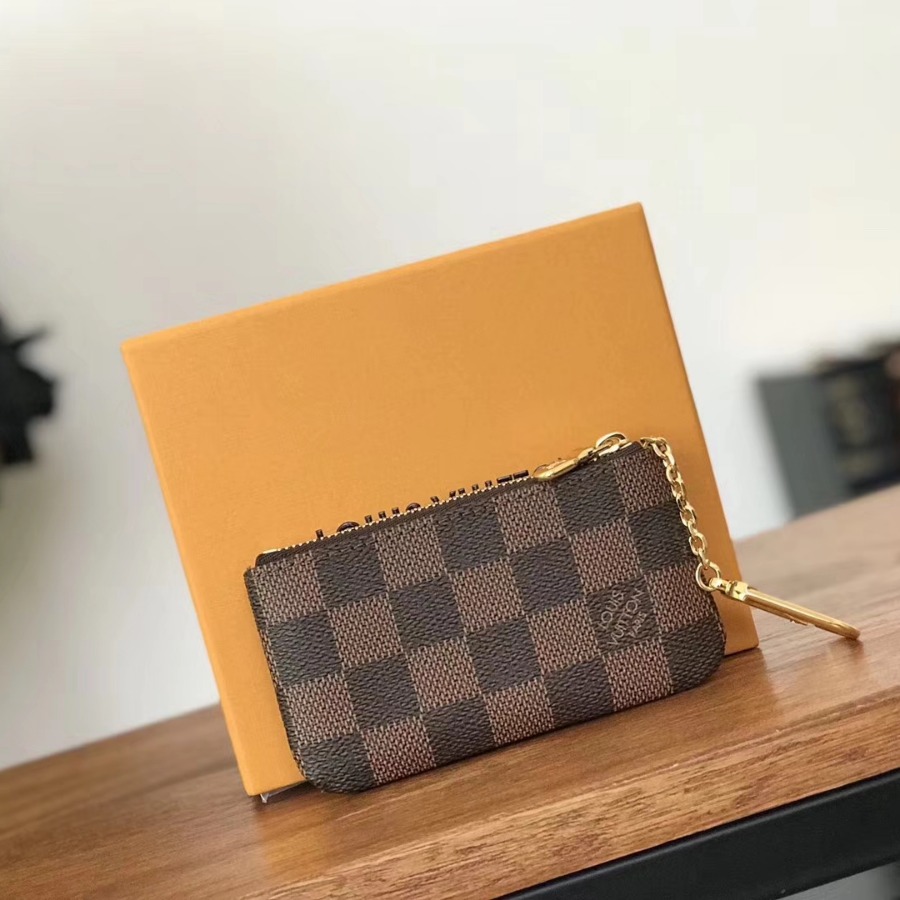 N62658, LOUIS VUITTON LV, KEY POUCH Damier Ebene Canvas