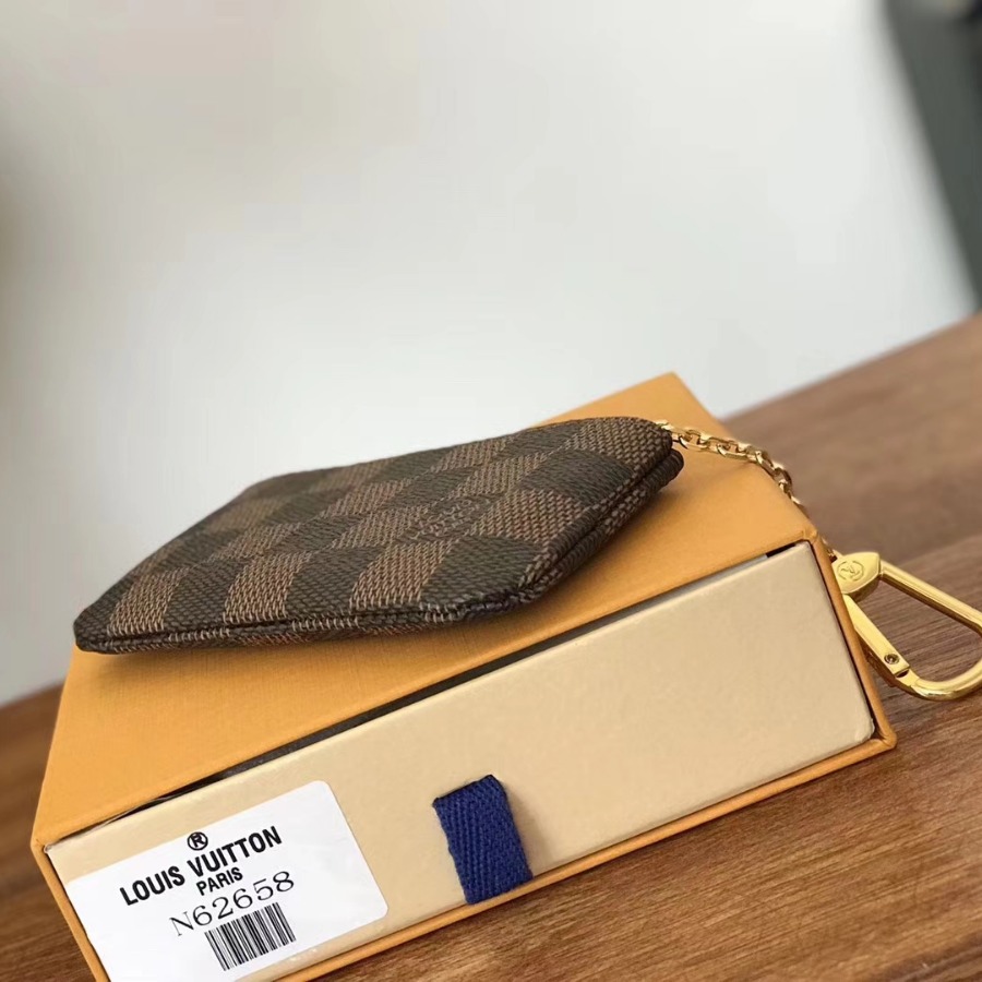 N62658, LOUIS VUITTON LV, KEY POUCH Damier Ebene Canvas