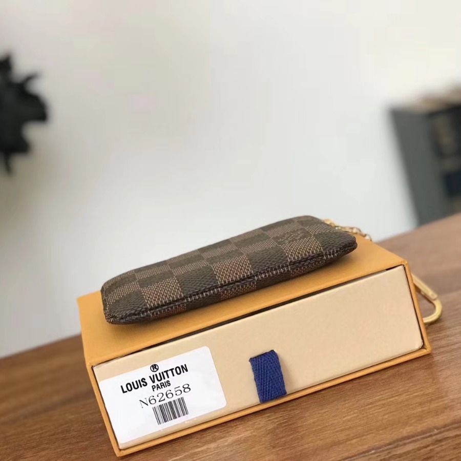 N62658, LOUIS VUITTON LV, KEY POUCH Damier Ebene Canvas