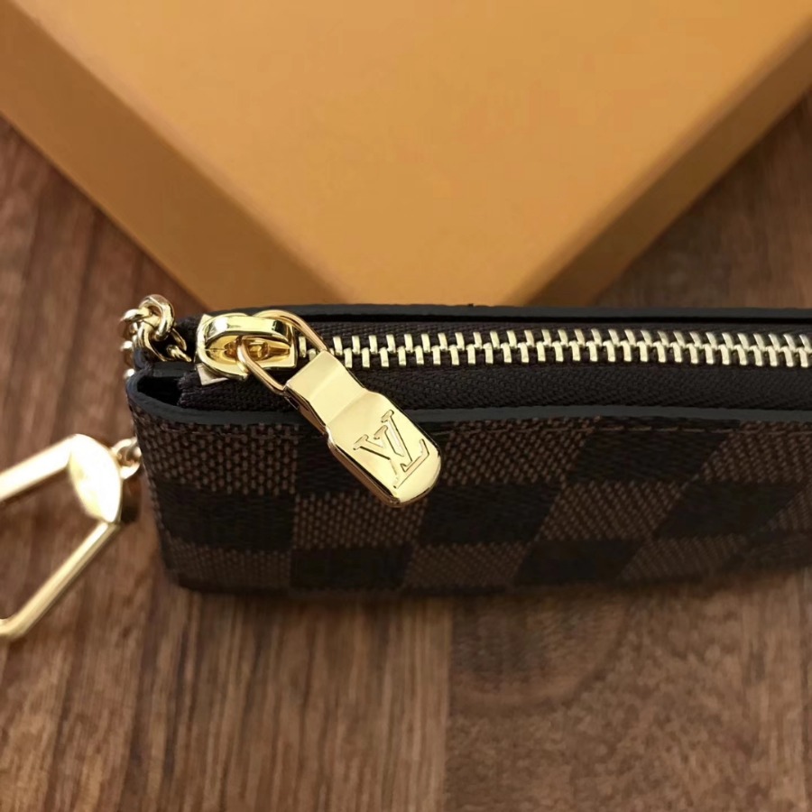 N62658, LOUIS VUITTON LV, KEY POUCH Damier Ebene Canvas