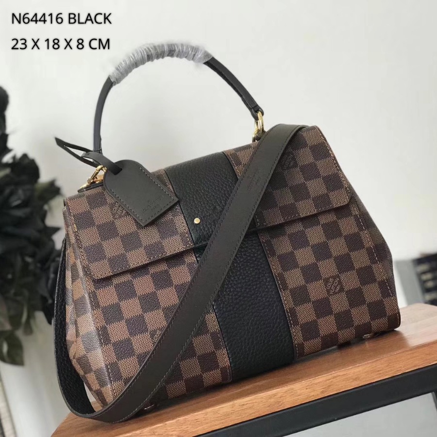 N64416 BLACK, LOUIS VUITTON LV, Bond Street Mahina Leather Handbag