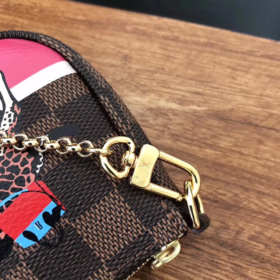 N62200FG, LOUIS VUITTON LV MINI POCHETTE ACCESSOIRES, Damier Ebene Canvas