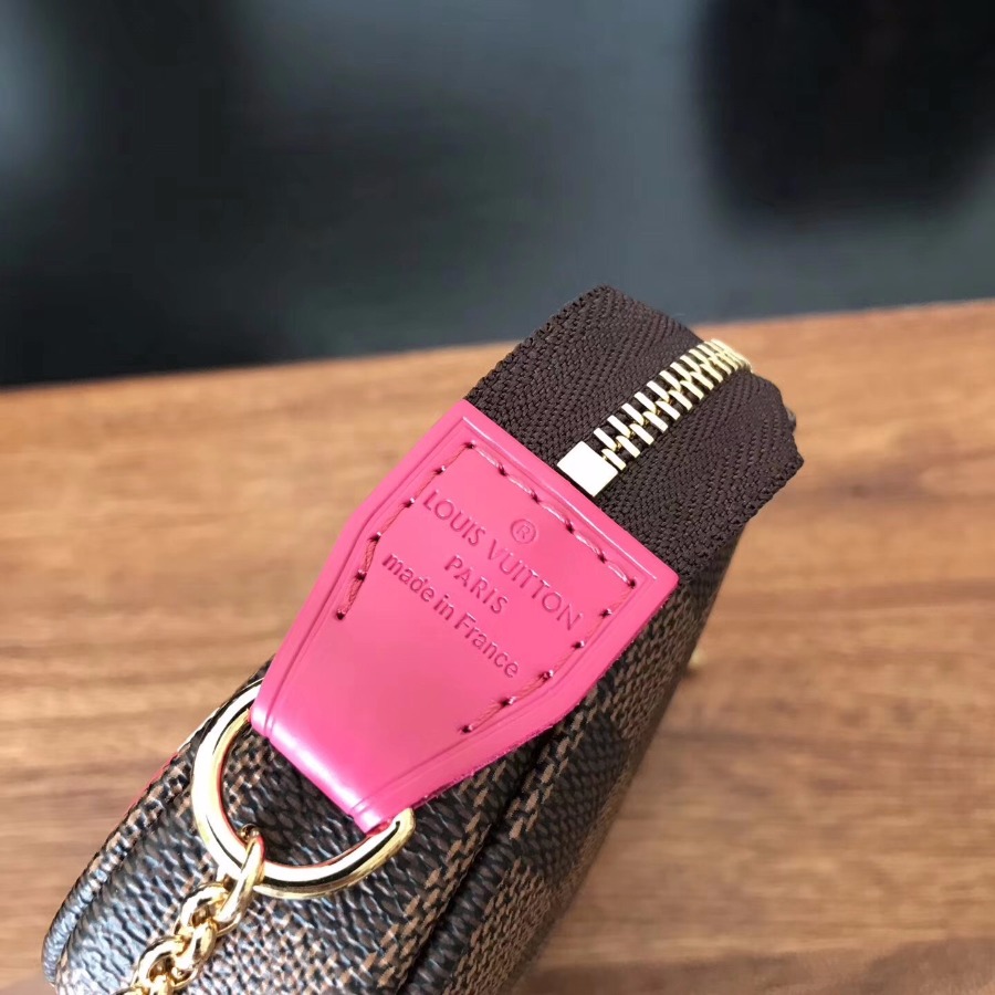 N62200FG, LOUIS VUITTON LV MINI POCHETTE ACCESSOIRES, Damier Ebene Canvas
