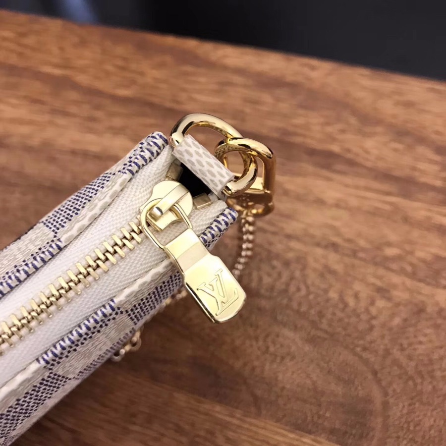 N62200, LOUIS VUITTON LV MINI POCHETTE ACCESSOIRES, Damier Azur Canvas