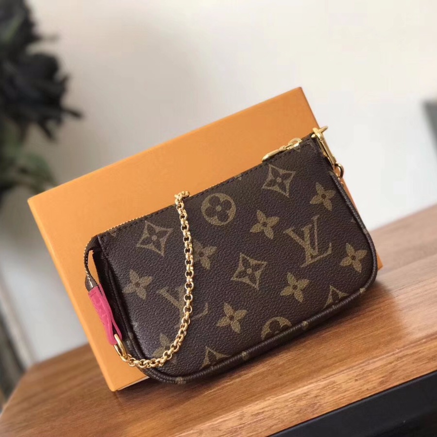 M62087, LOUIS VUITTON LV MINI POCHETTE ACCESSOIRES, Monogram Canvas