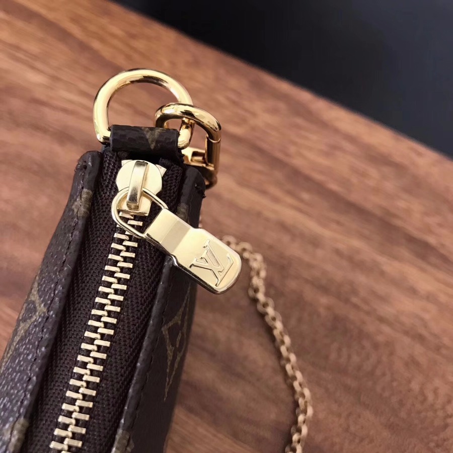 M62087, LOUIS VUITTON LV MINI POCHETTE ACCESSOIRES, Monogram Canvas