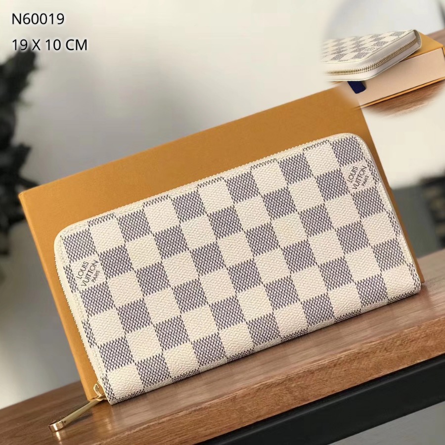 N41660, Louis Vuitton LV, ZIPPY WALLET, Damier Azur Canvas
