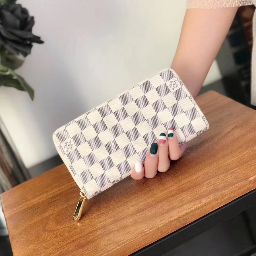 N41660, Louis Vuitton LV, ZIPPY WALLET, Damier Azur Canvas