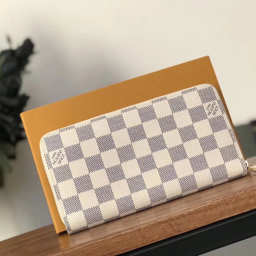 N41660, Louis Vuitton LV, ZIPPY WALLET, Damier Azur Canvas