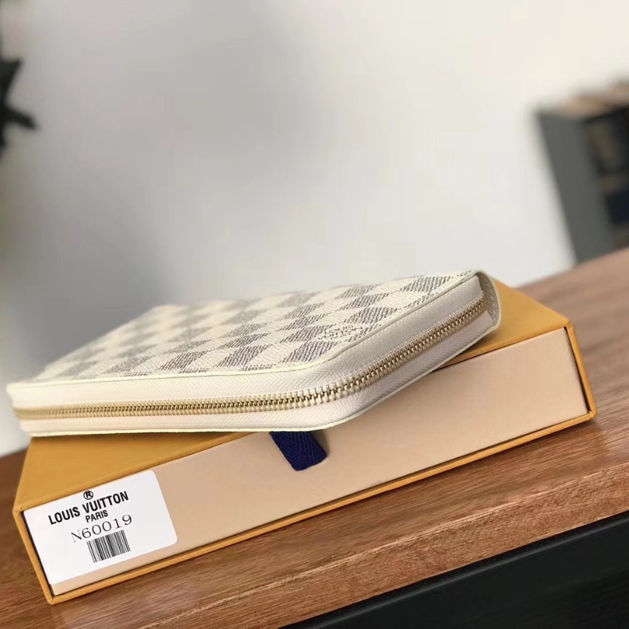 N41660, Louis Vuitton LV, ZIPPY WALLET, Damier Azur Canvas