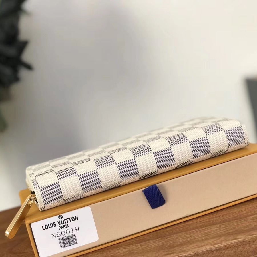 N41660, Louis Vuitton LV, ZIPPY WALLET, Damier Azur Canvas