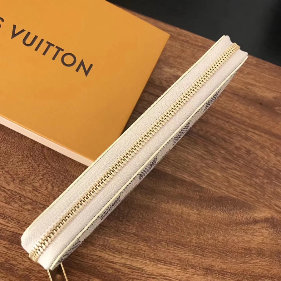 N41660, Louis Vuitton LV, ZIPPY WALLET, Damier Azur Canvas