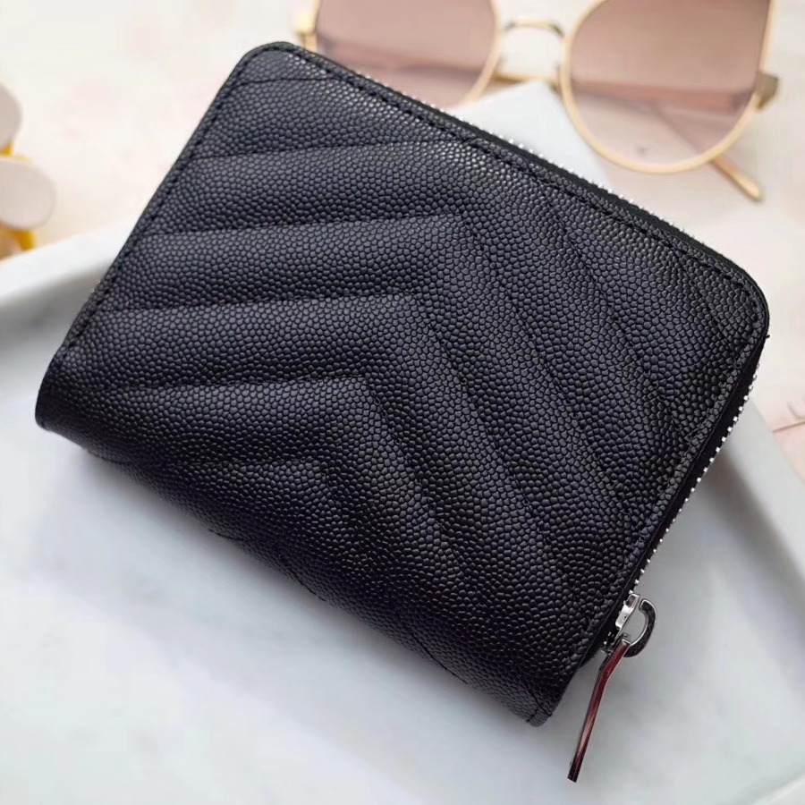 YSL Saint Laurent, MONOGRAM COMPACT ZIP AROUND WALLET GRAIN DE POUDRE TEXTURED MATELASSÉ LEATHER