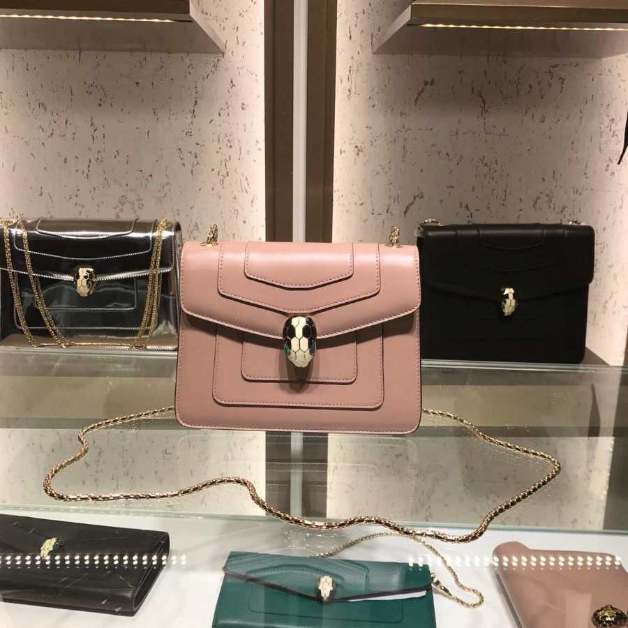 BVLGARI HANDBAG, FLAP COVER, SERPENTI FOREVER SHOULDER BAG CALF LEATHER, 34560