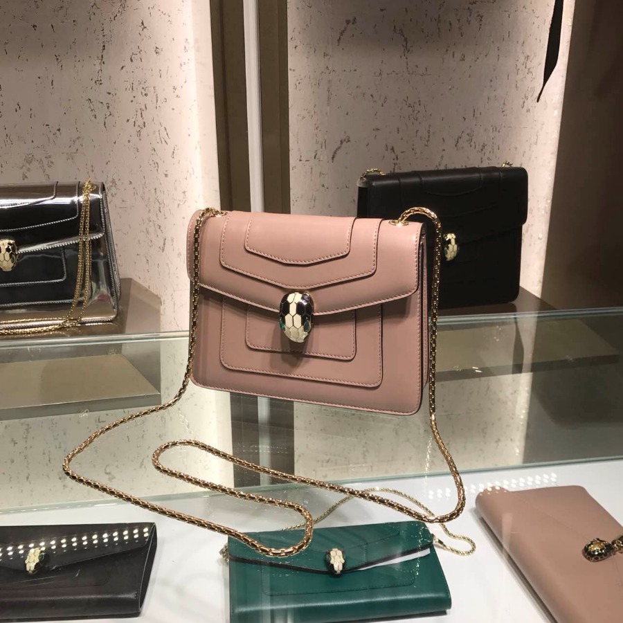 BVLGARI HANDBAG, FLAP COVER, SERPENTI FOREVER SHOULDER BAG CALF LEATHER, 34560