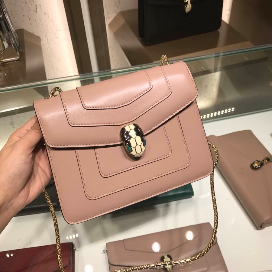 BVLGARI HANDBAG, FLAP COVER, SERPENTI FOREVER SHOULDER BAG CALF LEATHER, 34560