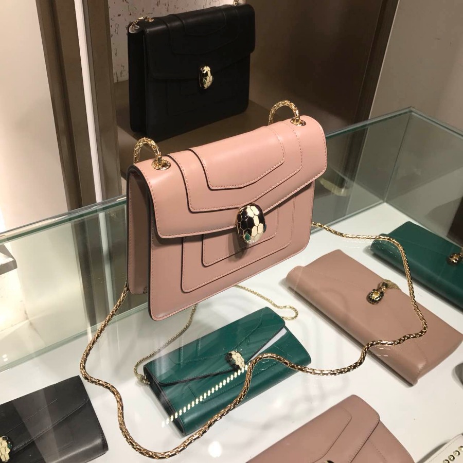 BVLGARI HANDBAG, FLAP COVER, SERPENTI FOREVER SHOULDER BAG CALF LEATHER, 34560