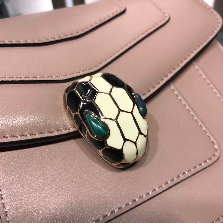 BVLGARI HANDBAG, FLAP COVER, SERPENTI FOREVER SHOULDER BAG CALF LEATHER, 34560