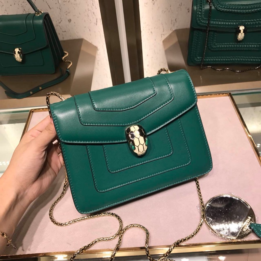 BVLGARI HANDBAG, FLAP COVER, SERPENTI FOREVER SHOULDER BAG CALF LEATHER, 34560