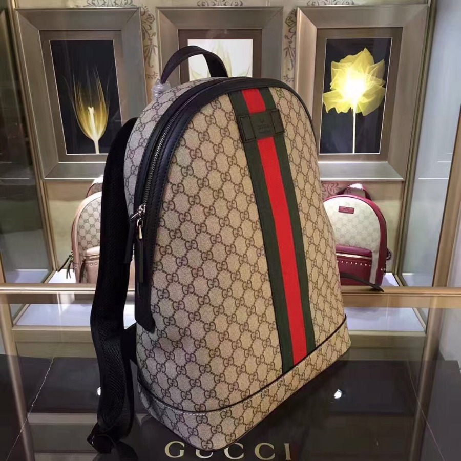 Gucci GG Supreme backpack with Web, 443805 