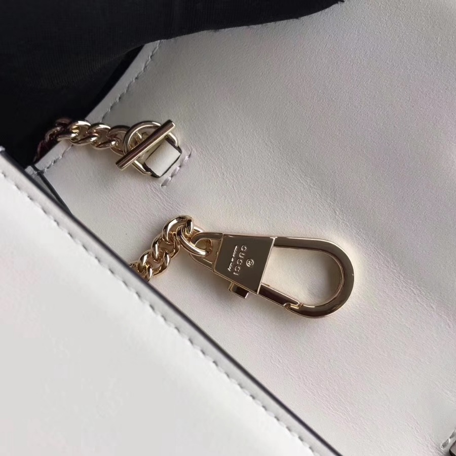 GUCCI Sylvie leather mini chain bag, 494646, Chain shoulder strap with 23.5 inches drop