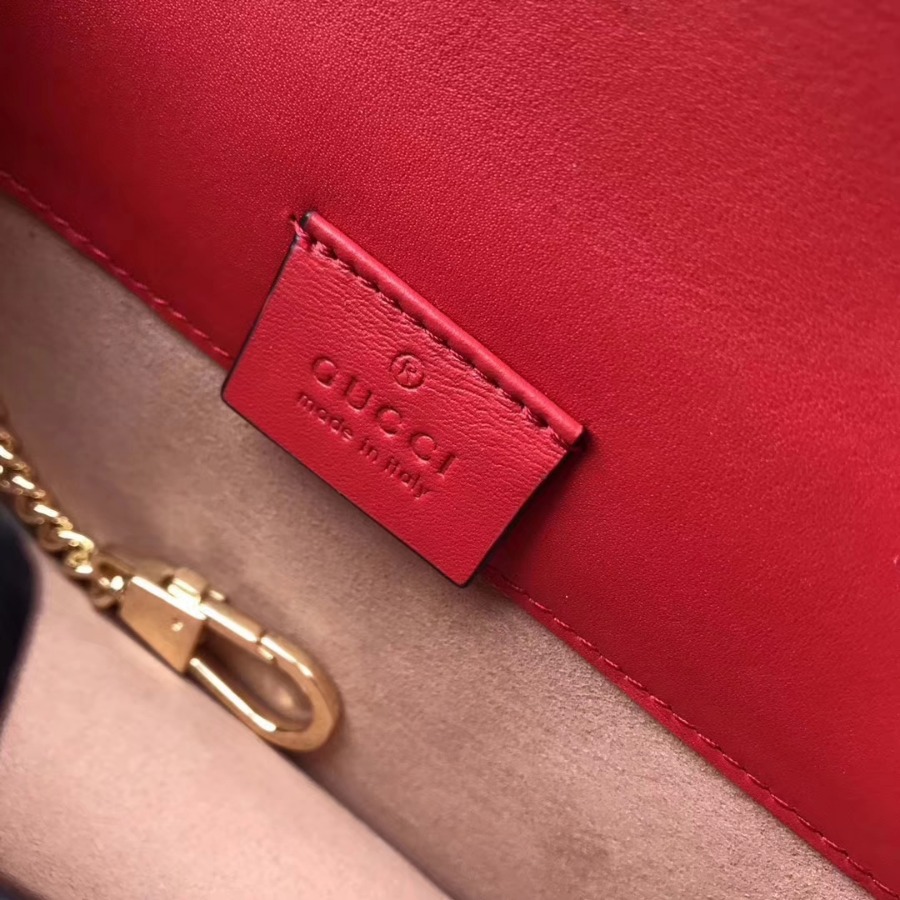 GUCCI Sylvie leather mini chain bag, 494642, Chain shoulder strap with 23.5 inches drop