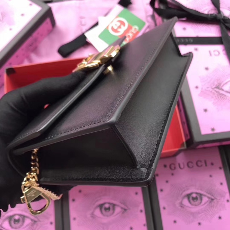 GUCCI Sylvie leather mini chain bag, 494642, Chain shoulder strap with 23.5 inches drop