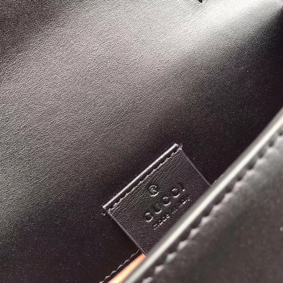 GUCCI Sylvie leather mini chain bag, 494642, Chain shoulder strap with 23.5 inches drop