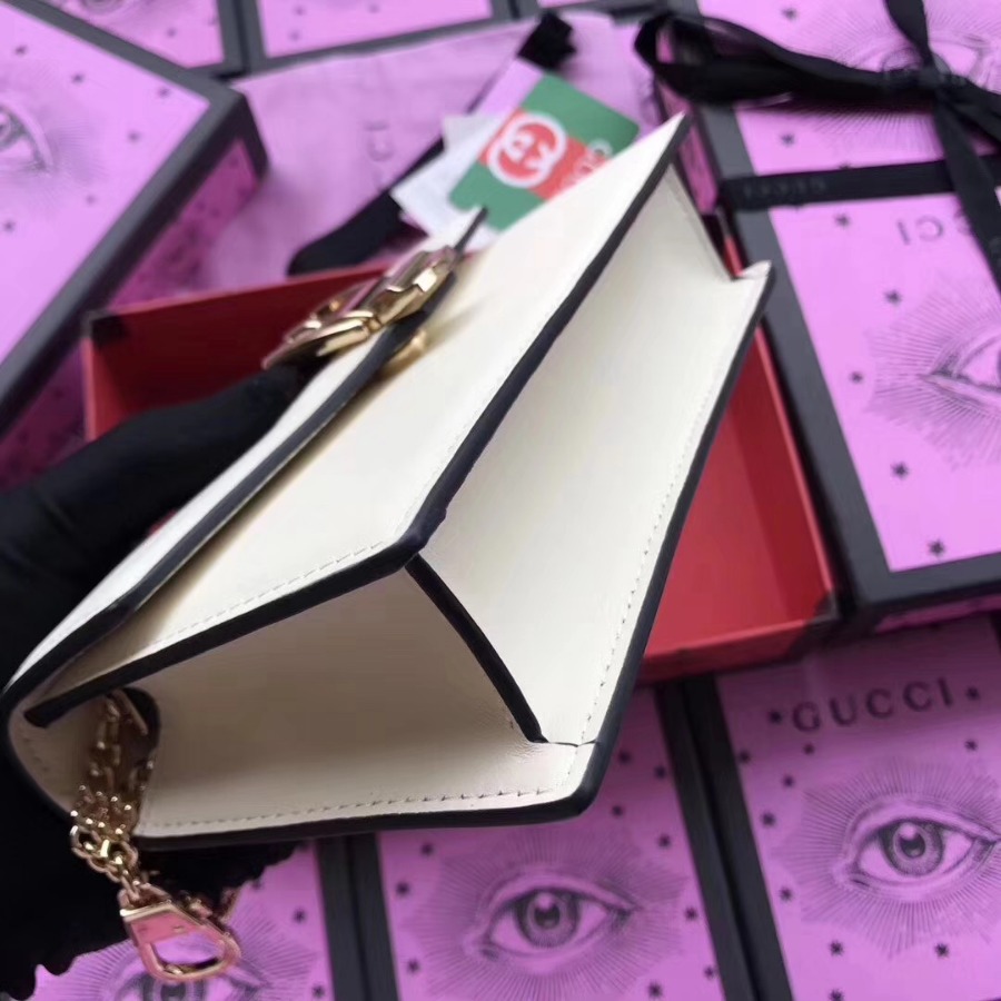 GUCCI Sylvie leather mini chain bag, 494642, Chain shoulder strap with 23.5 inches drop
