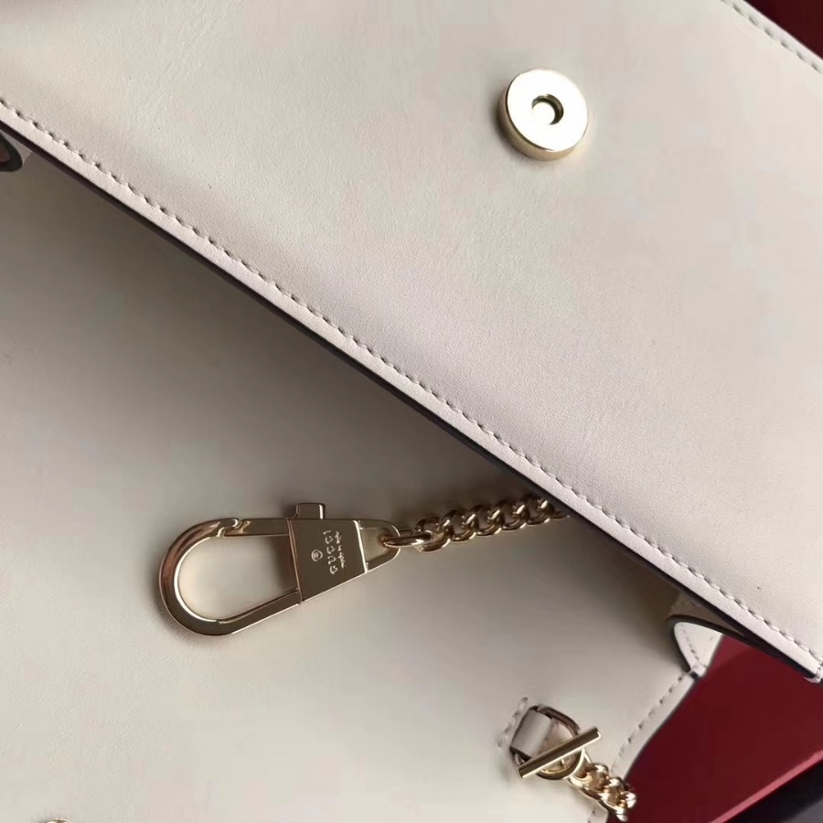 GUCCI Sylvie leather mini chain bag, 494642, Chain shoulder strap with 23.5 inches drop