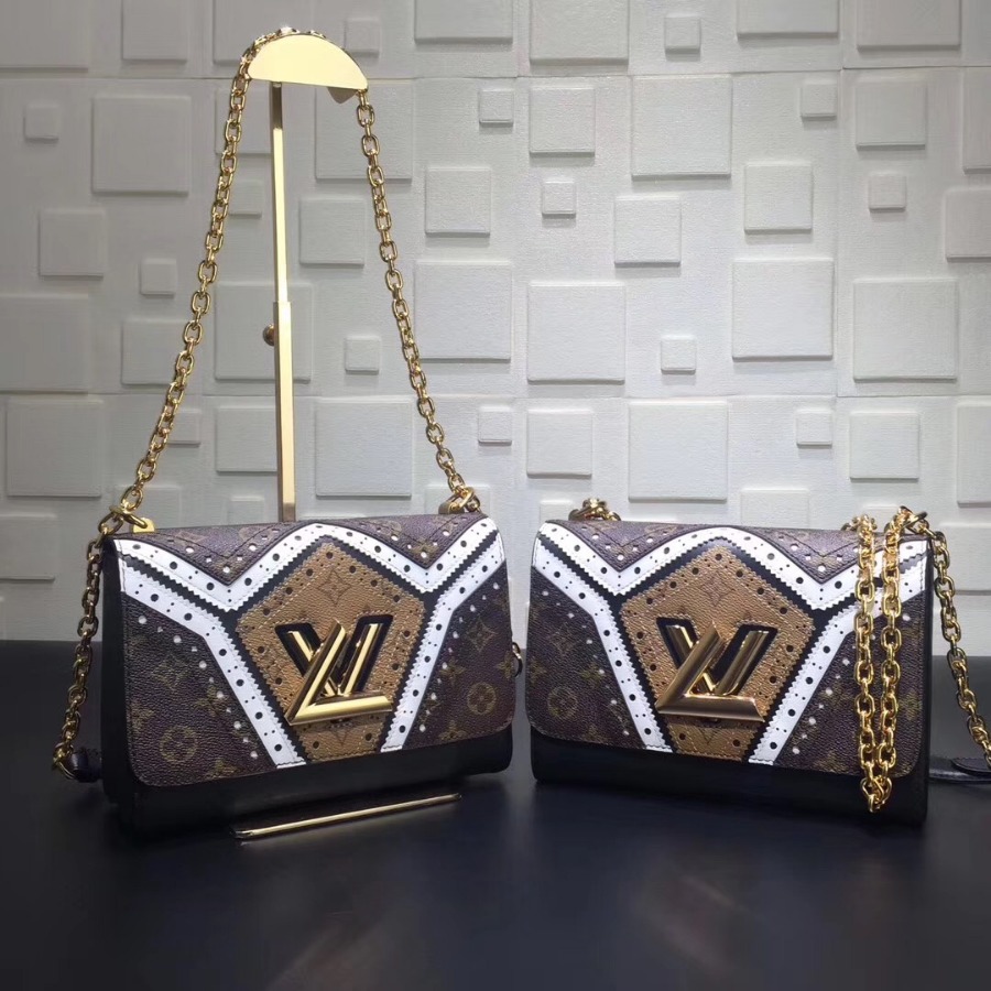 M44214, LOUIS VUITTON LV, Twist MM Monogram Reverse Canvas - Handbags