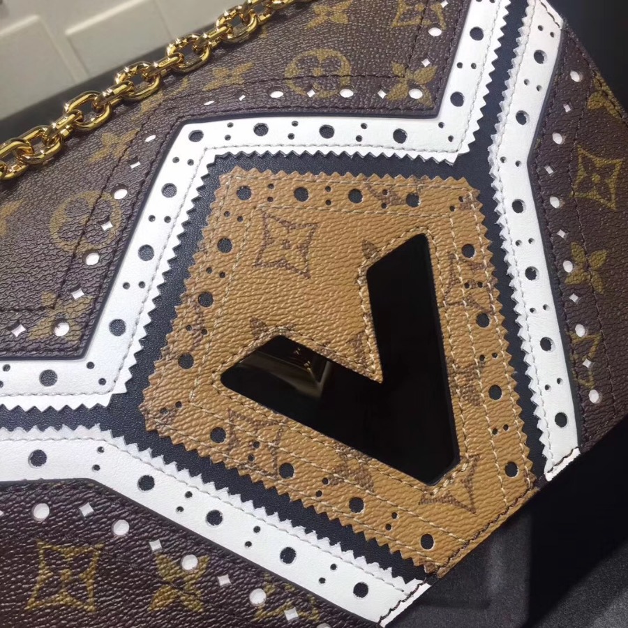 M44214, LOUIS VUITTON LV, Twist MM Monogram Reverse Canvas - Handbags