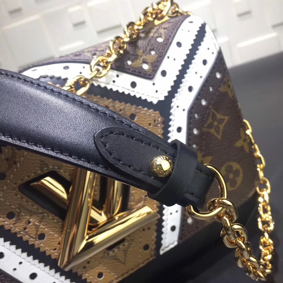 M44214, LOUIS VUITTON LV, Twist MM Monogram Reverse Canvas - Handbags