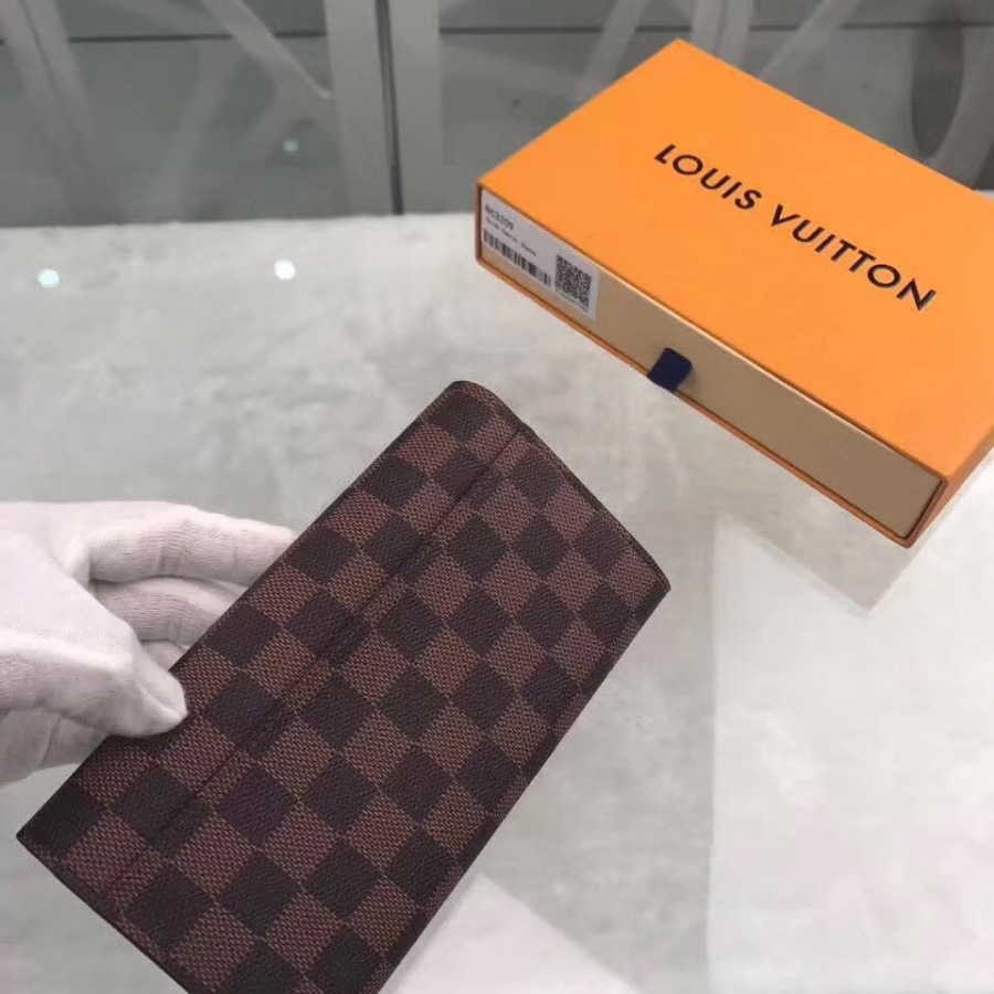 N63209, Louis Vuitton LV, SARAH WALLET Damier Ebene Canvas