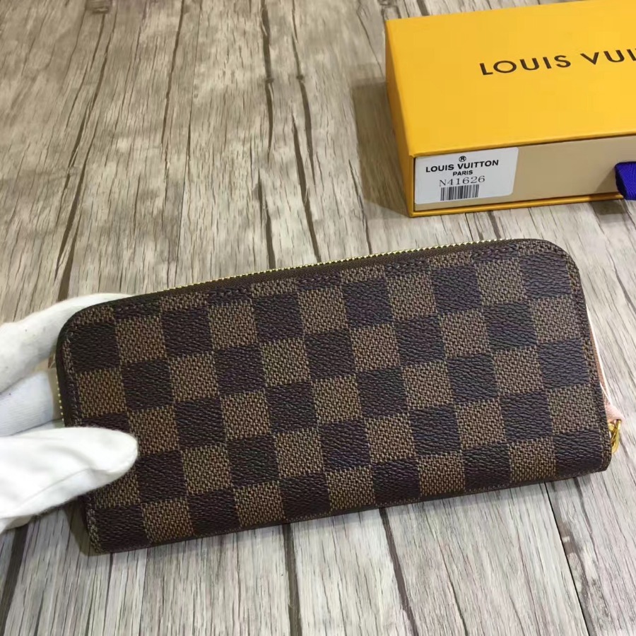 N41626, Louis Vuitton LV, CLÉMENCE WALLET Damier Ebene