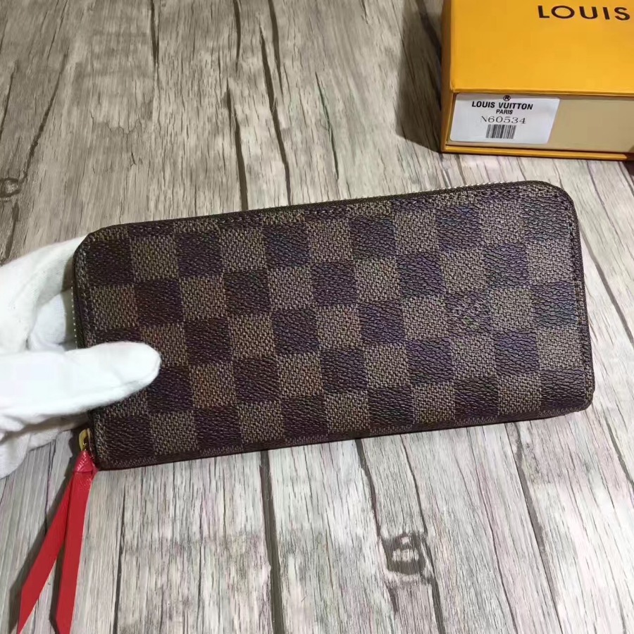 N60534, Louis Vuitton LV, CLÉMENCE WALLET Damier Ebene