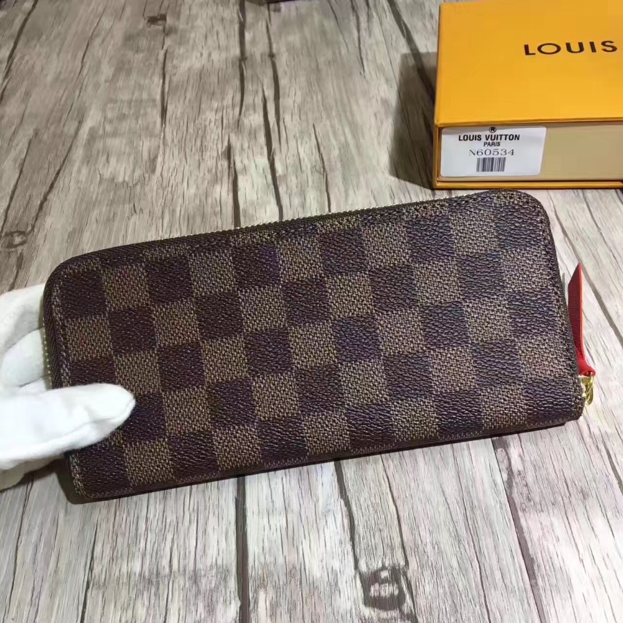 N60534, Louis Vuitton LV, CLÉMENCE WALLET Damier Ebene
