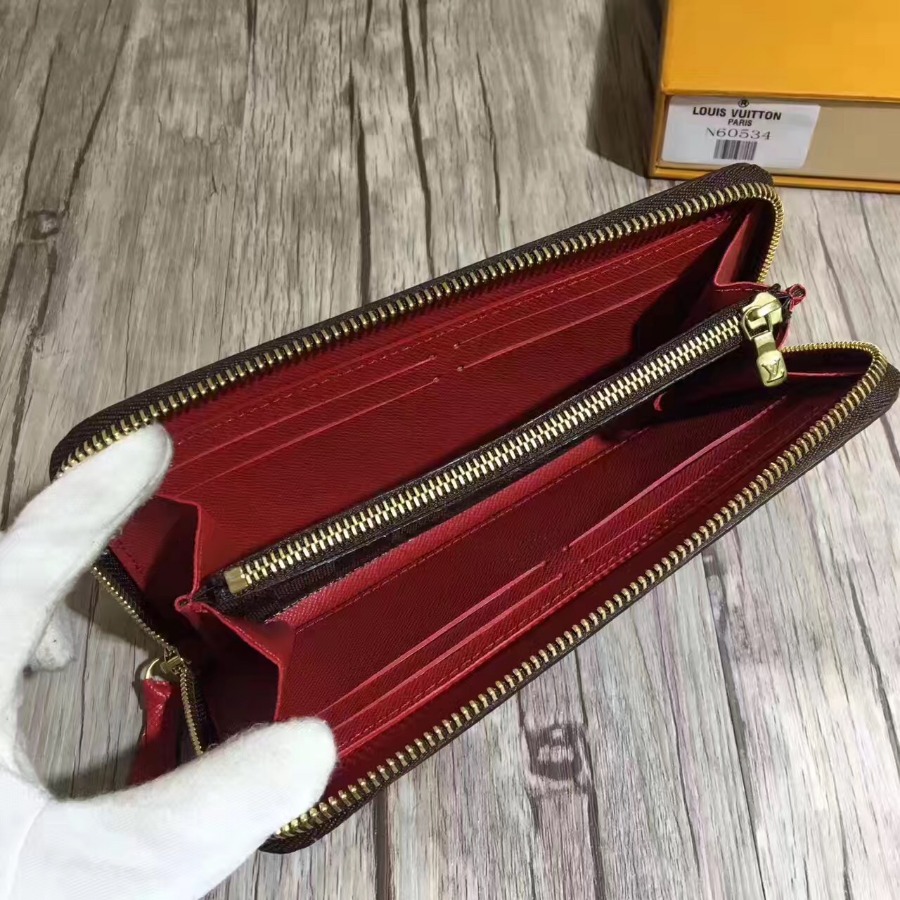 N60534, Louis Vuitton LV, CLÉMENCE WALLET Damier Ebene
