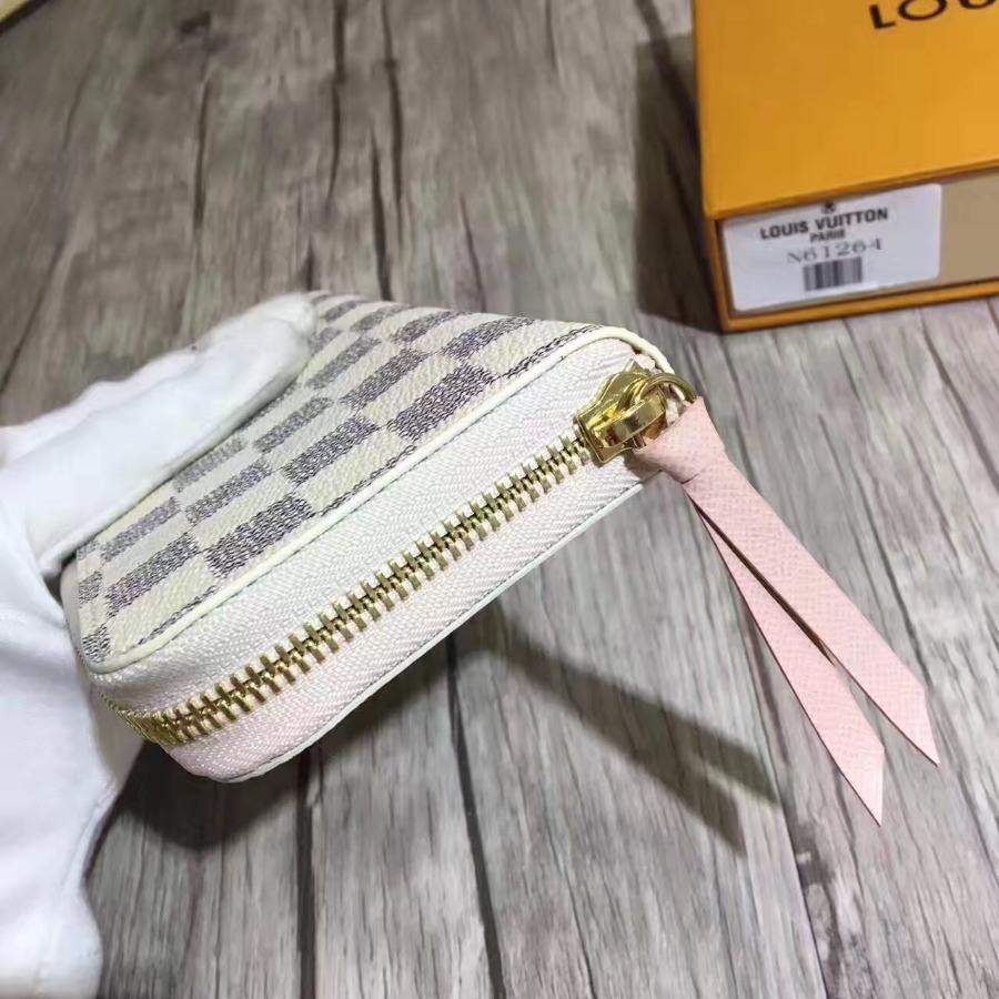 N61264, Louis Vuitton LV, CLEMENCE WALLET Damier Ebene, Damier Azur Canvas