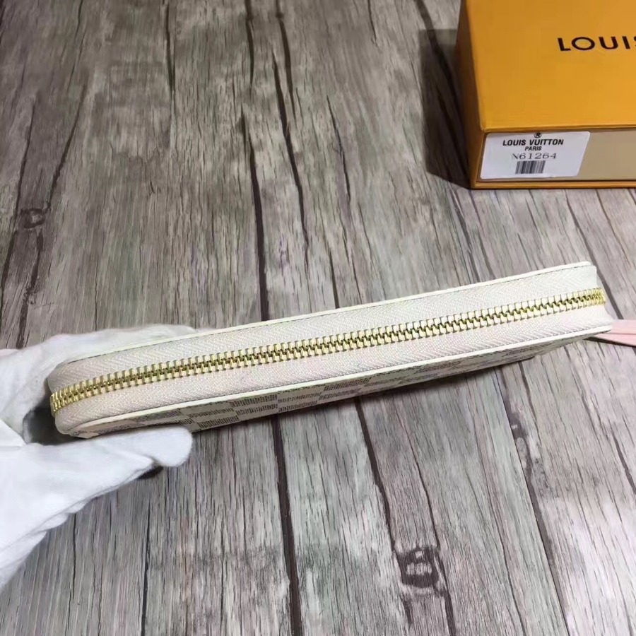 N61264, Louis Vuitton LV, CLEMENCE WALLET Damier Ebene, Damier Azur Canvas